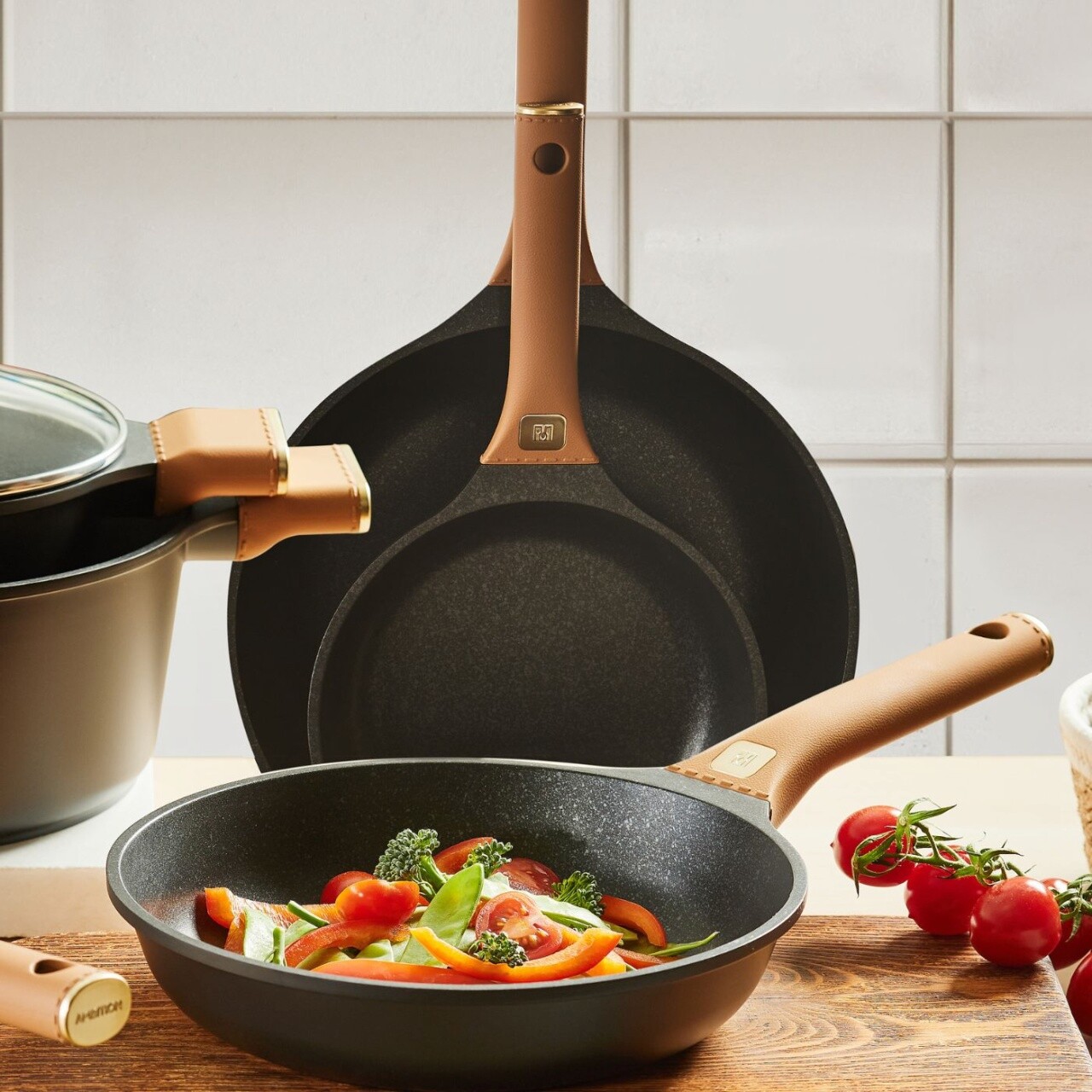 Tigaie Camel, Ambition, 28 cm, aluminiu, negru/maro - imagine 7